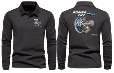 BOEING 737 CFM 56 LONG SLEEVE POLO
